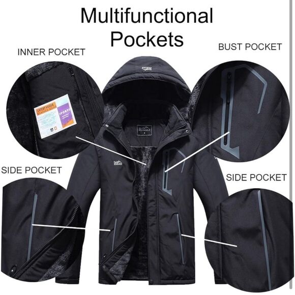 ❄️ Snowboard/ Ski Waterproof Jacket/ Hooded Raincoat ~ Size S ❄️ - Picture 4 of 10